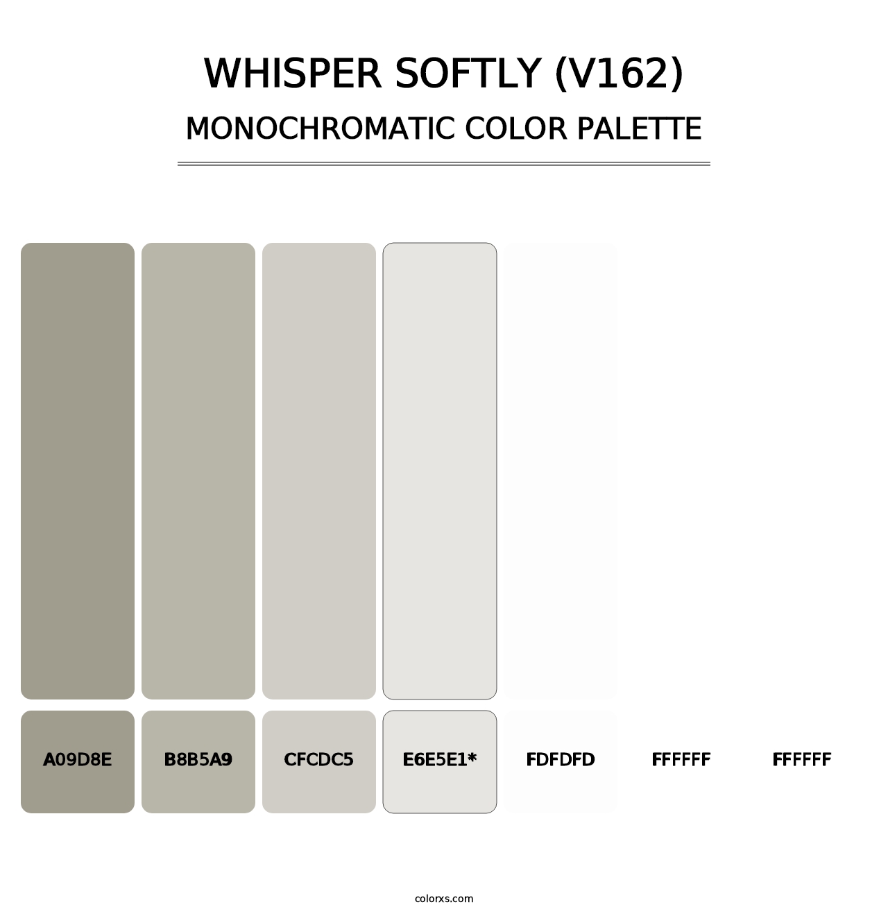 Whisper Softly (V162) - Monochromatic Color Palette