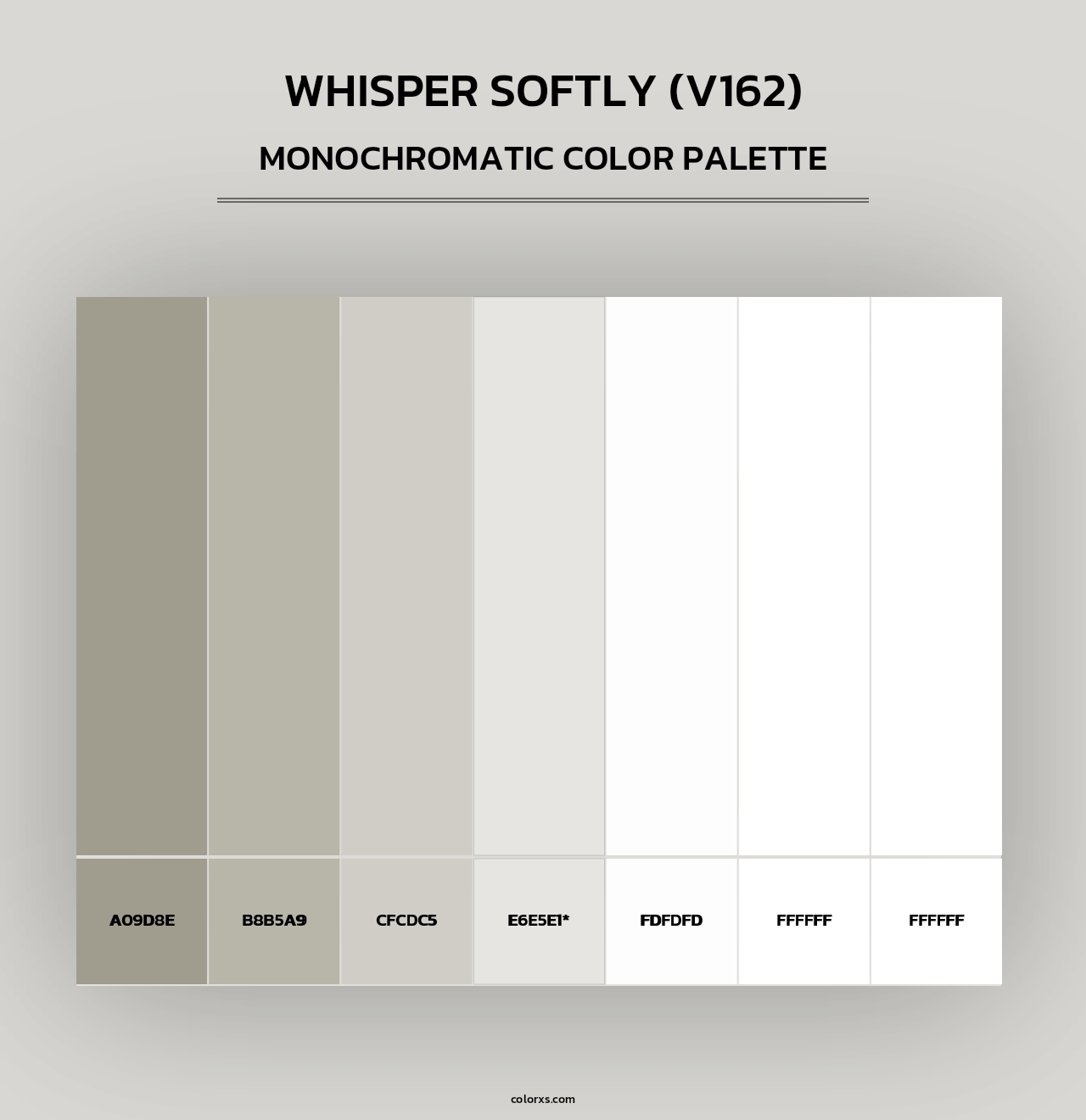 Whisper Softly (V162) - Monochromatic Color Palette
