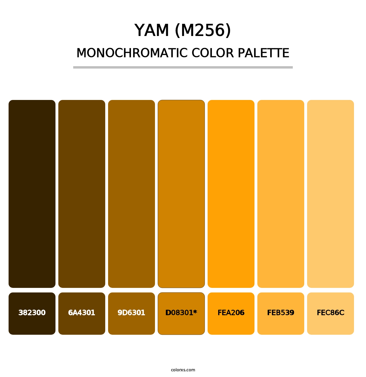 Yam (M256) - Monochromatic Color Palette