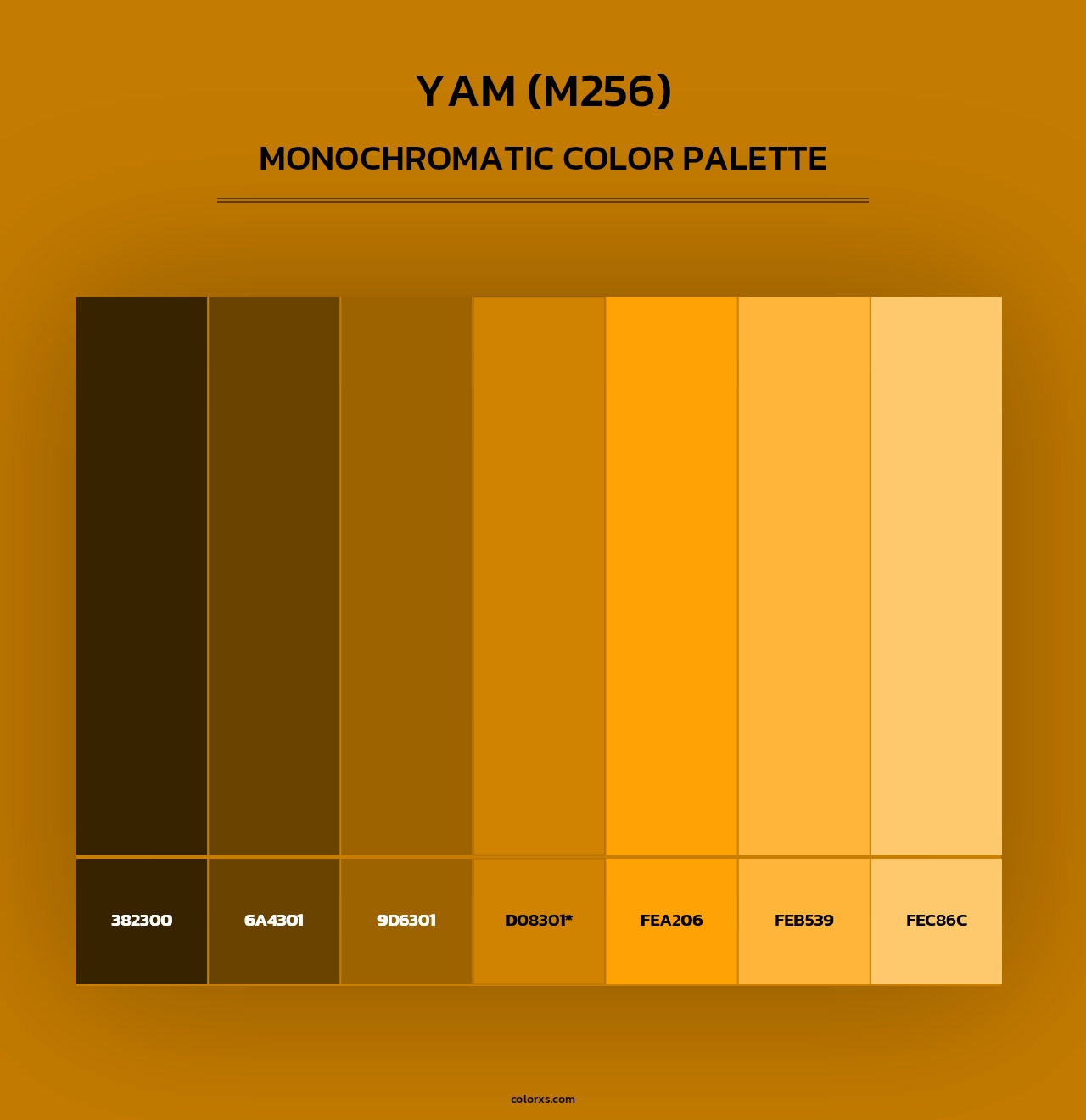 Yam (M256) - Monochromatic Color Palette
