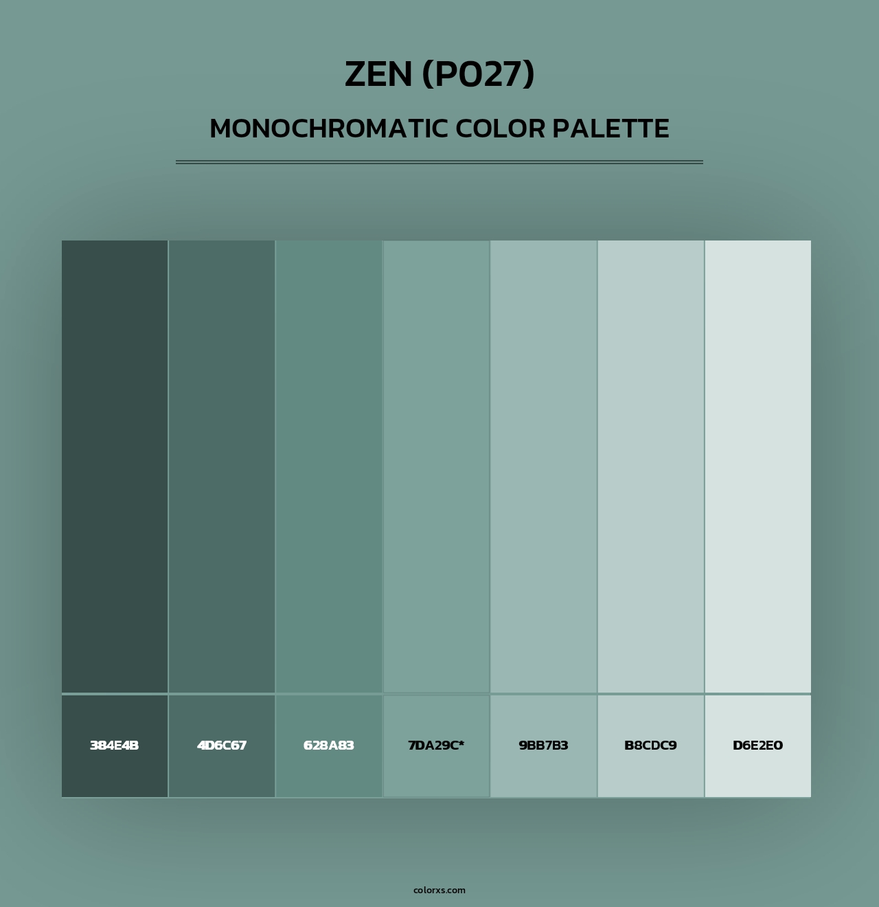 Zen (P027) - Monochromatic Color Palette