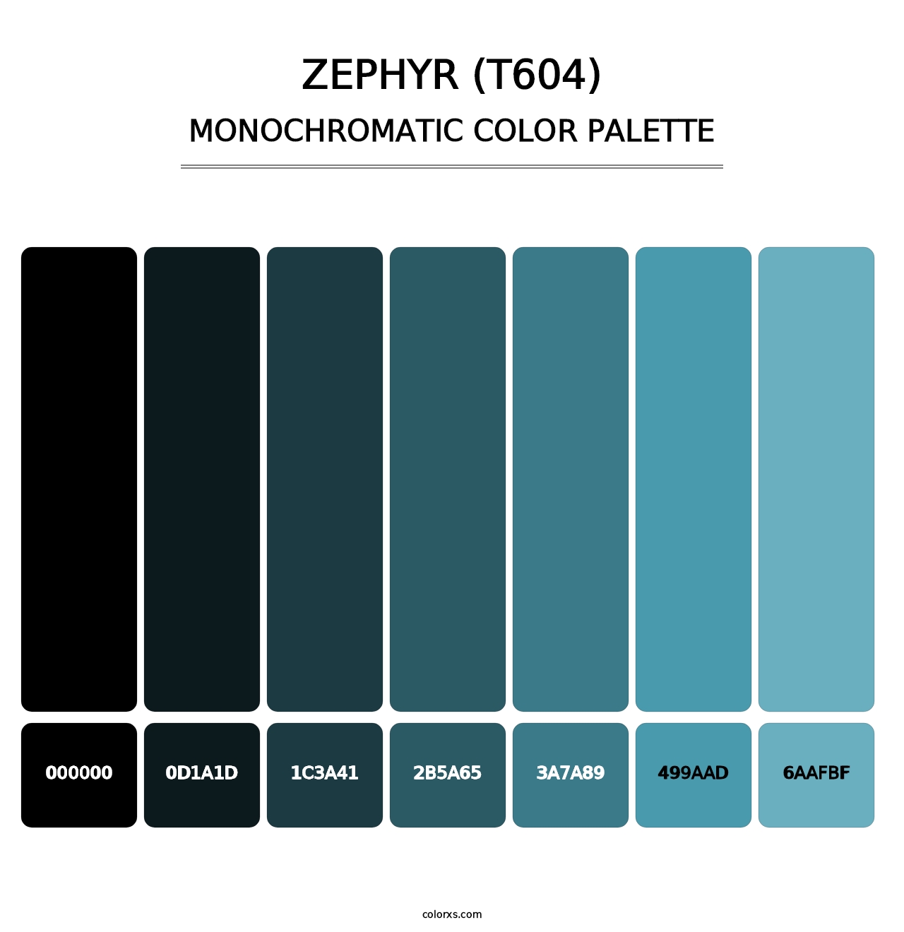 Zephyr (T604) - Monochromatic Color Palette