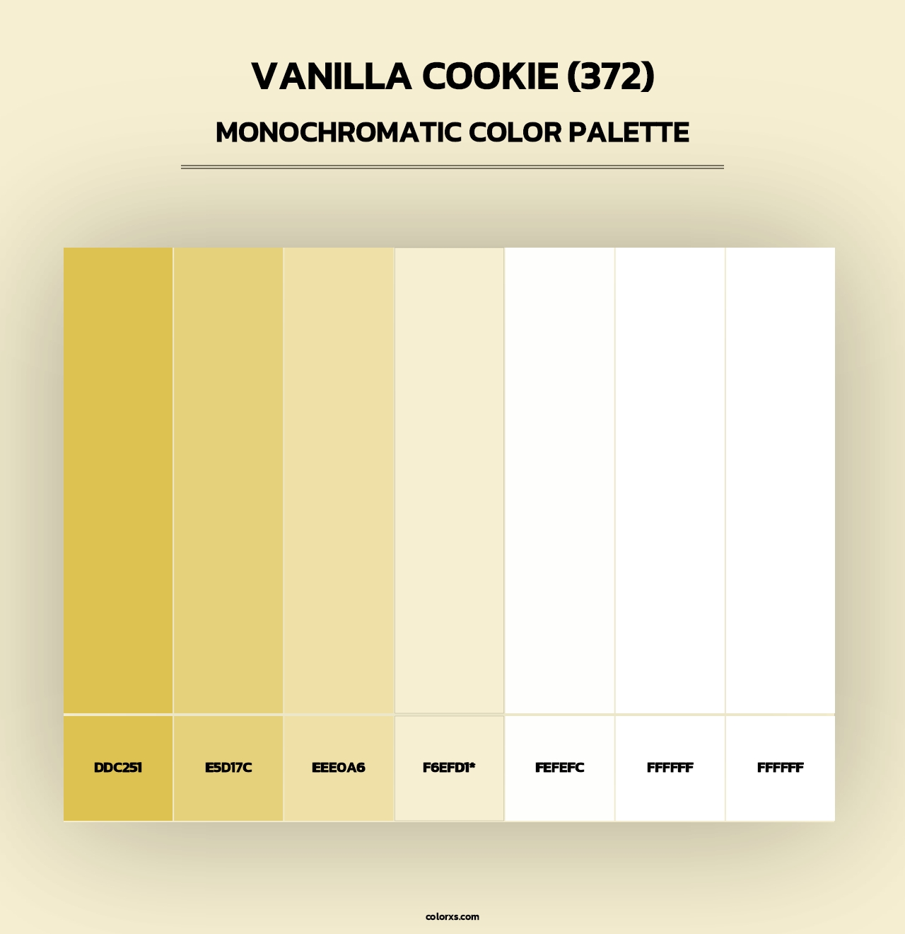 Vanilla Cookie (372) - Monochromatic Color Palette