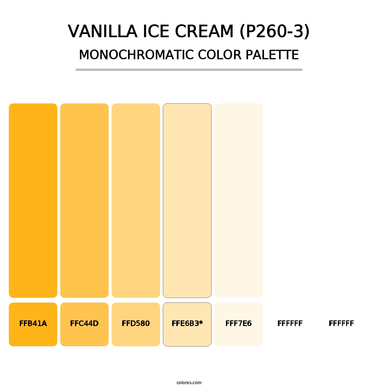 Vanilla Ice Cream (P260-3) - Monochromatic Color Palette