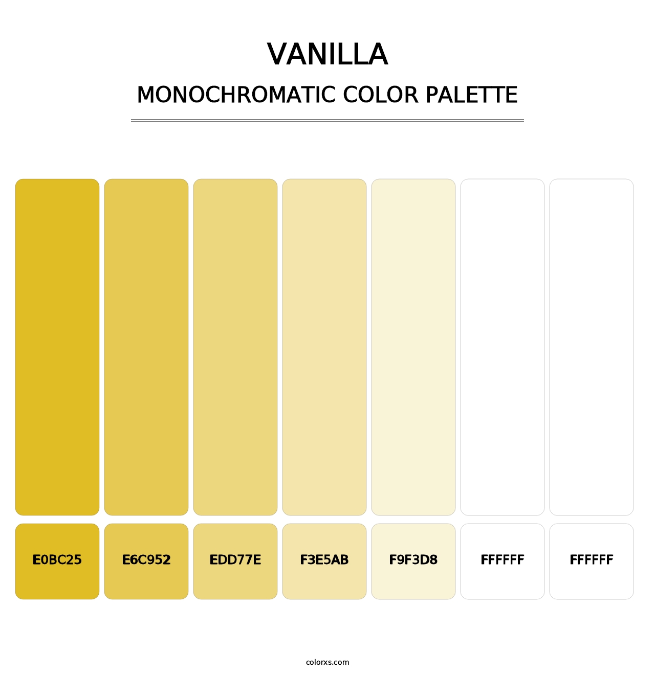 Vanilla - Monochromatic Color Palette