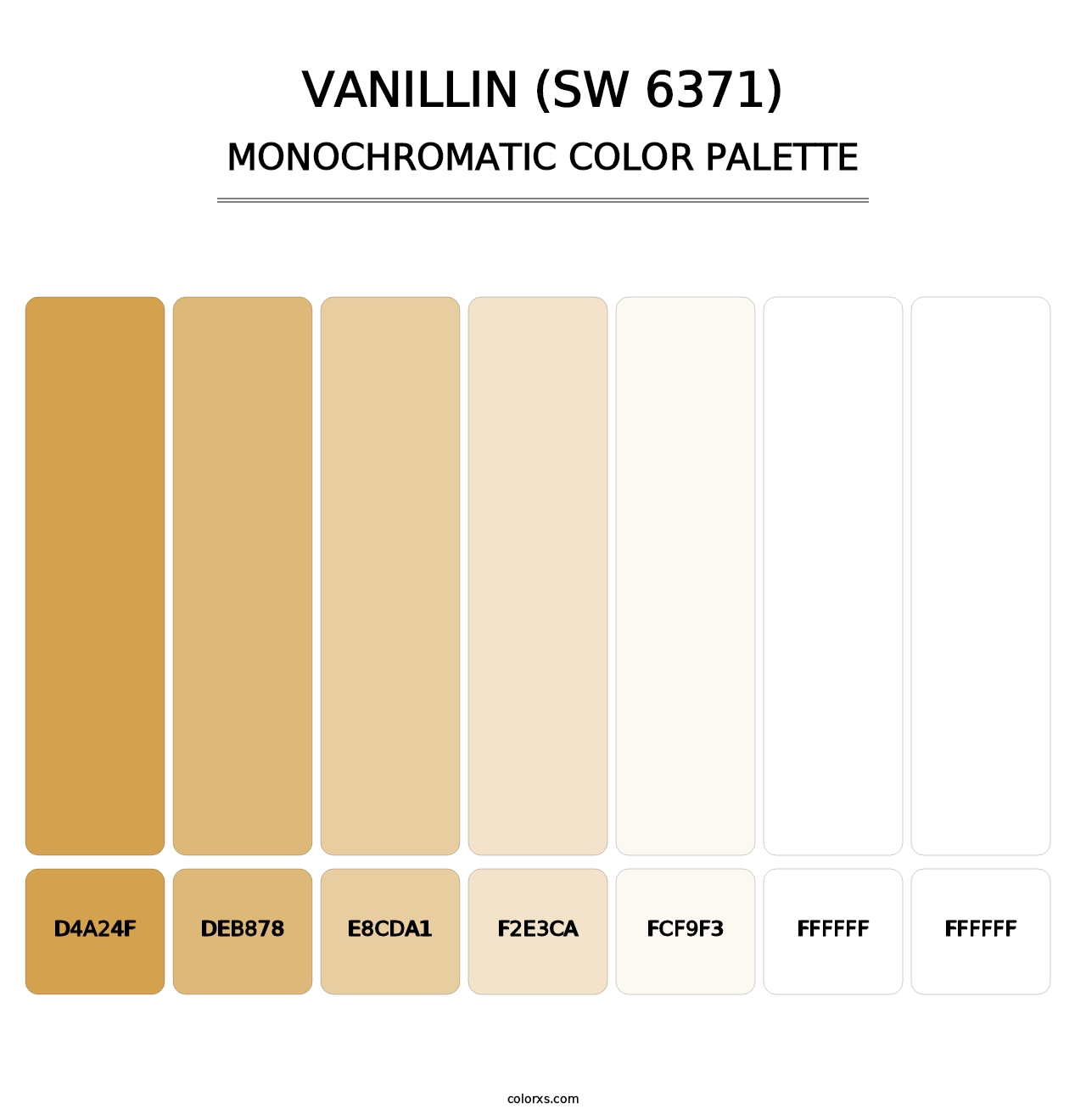 Vanillin (SW 6371) - Monochromatic Color Palette