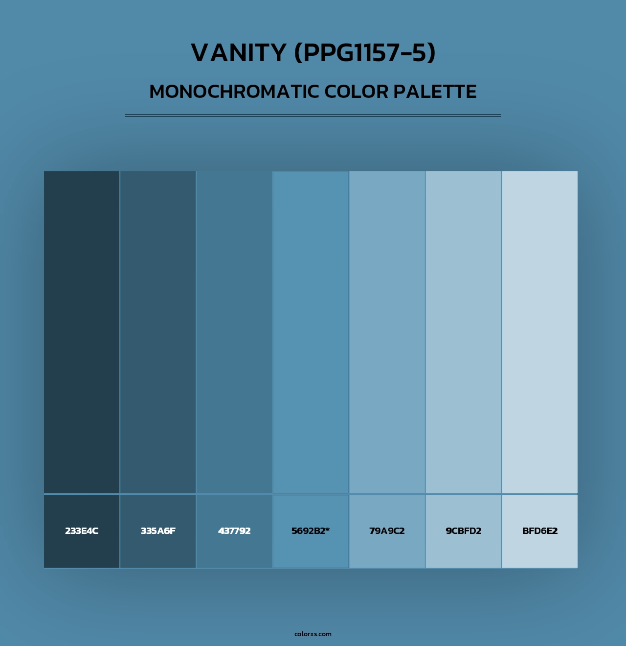 Vanity (PPG1157-5) - Monochromatic Color Palette