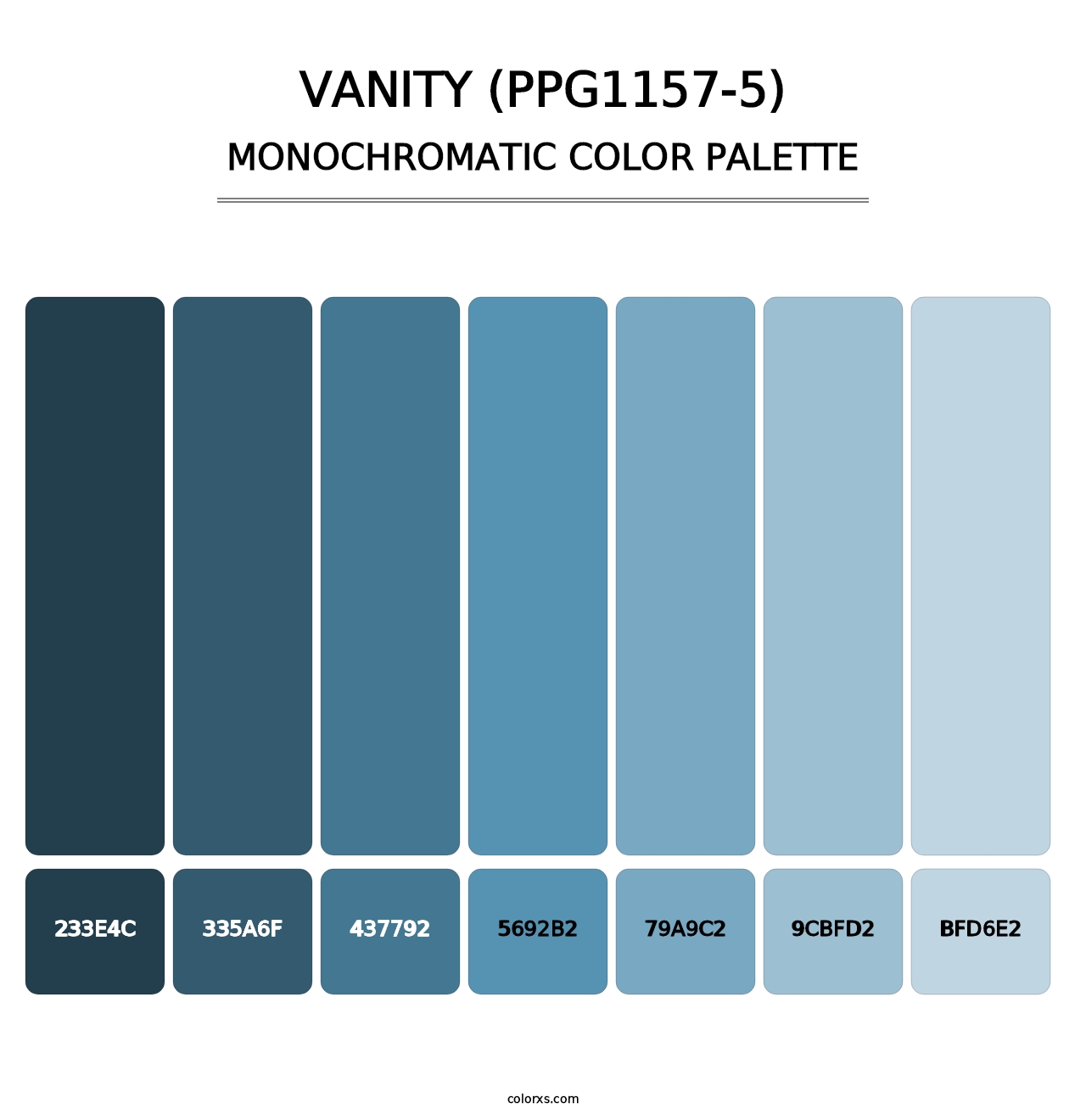 Vanity (PPG1157-5) - Monochromatic Color Palette