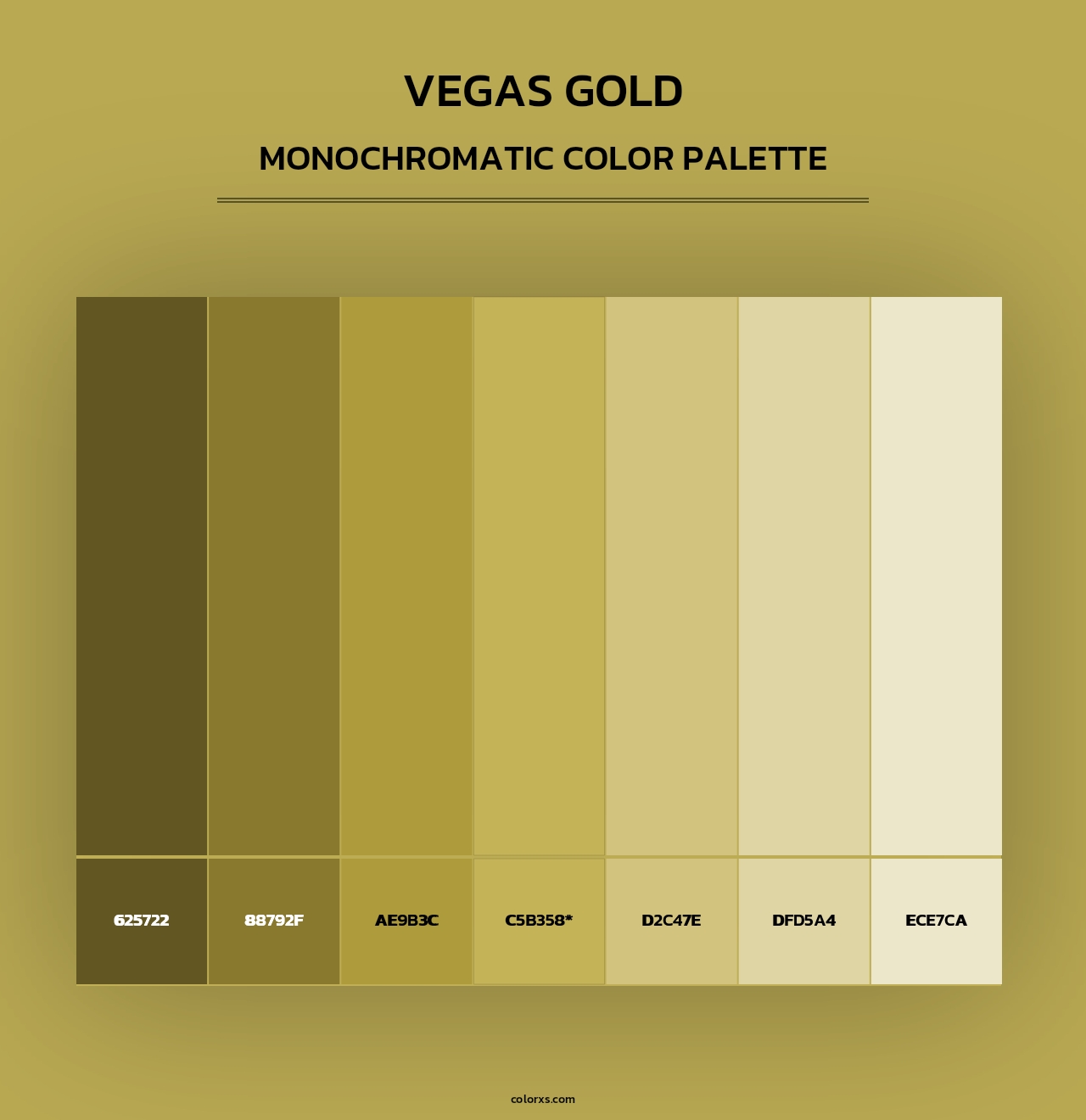 Vegas Gold - Monochromatic Color Palette