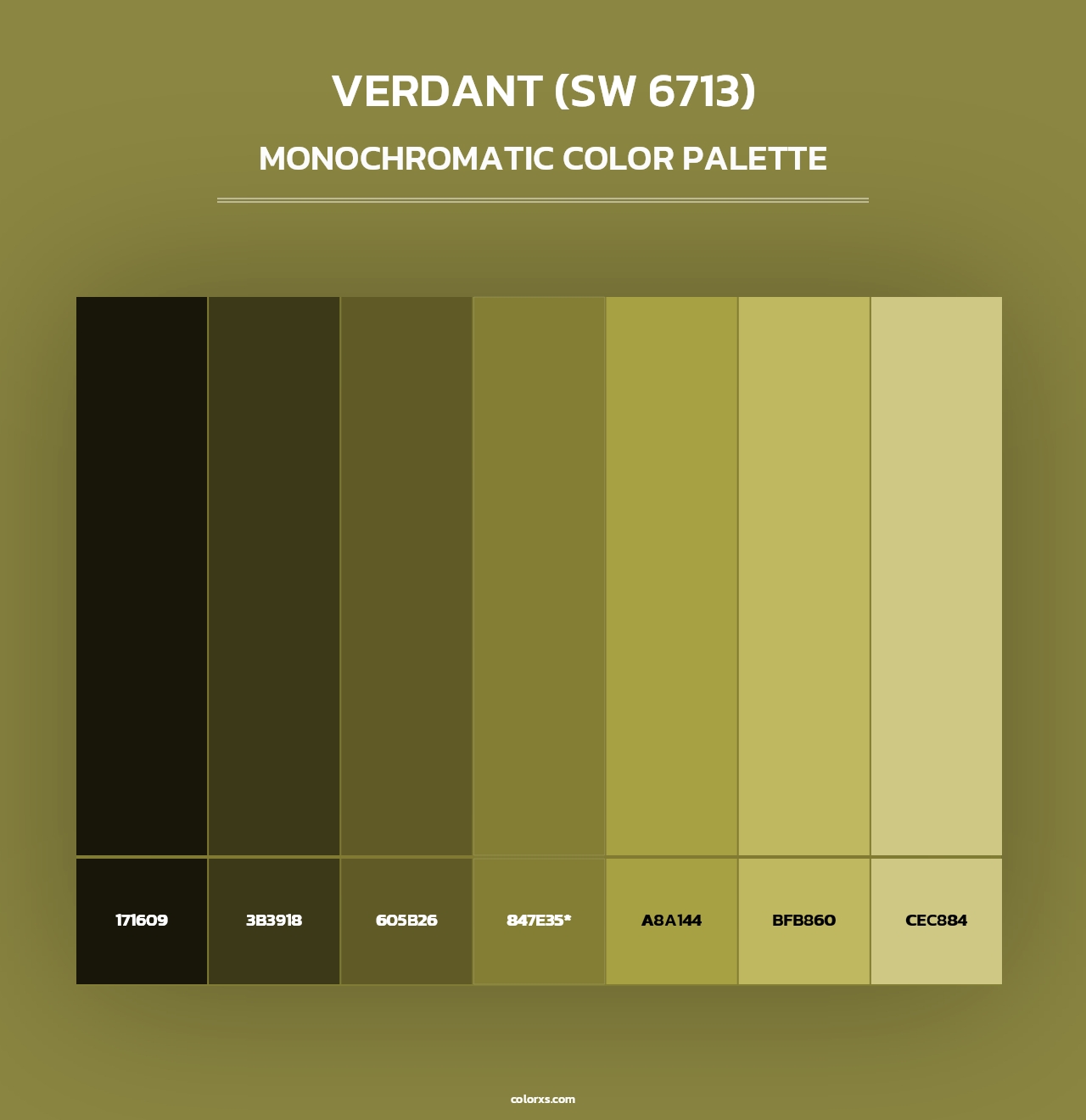 Verdant (SW 6713) - Monochromatic Color Palette