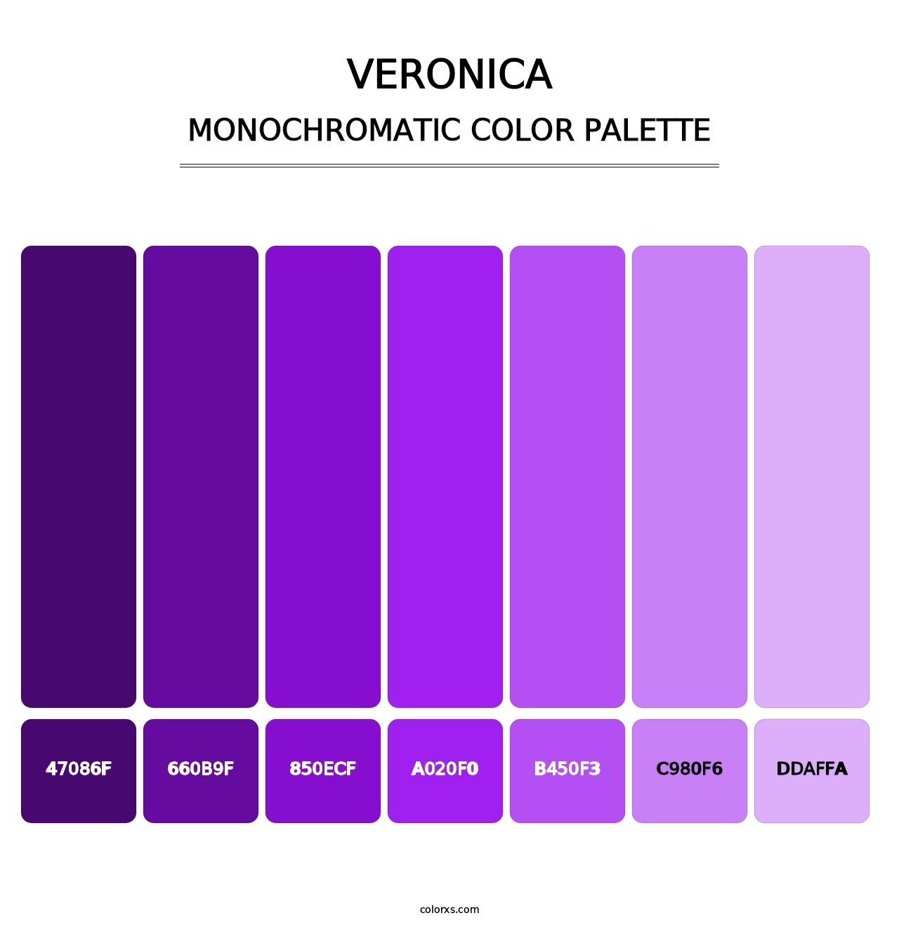 Veronica - Monochromatic Color Palette