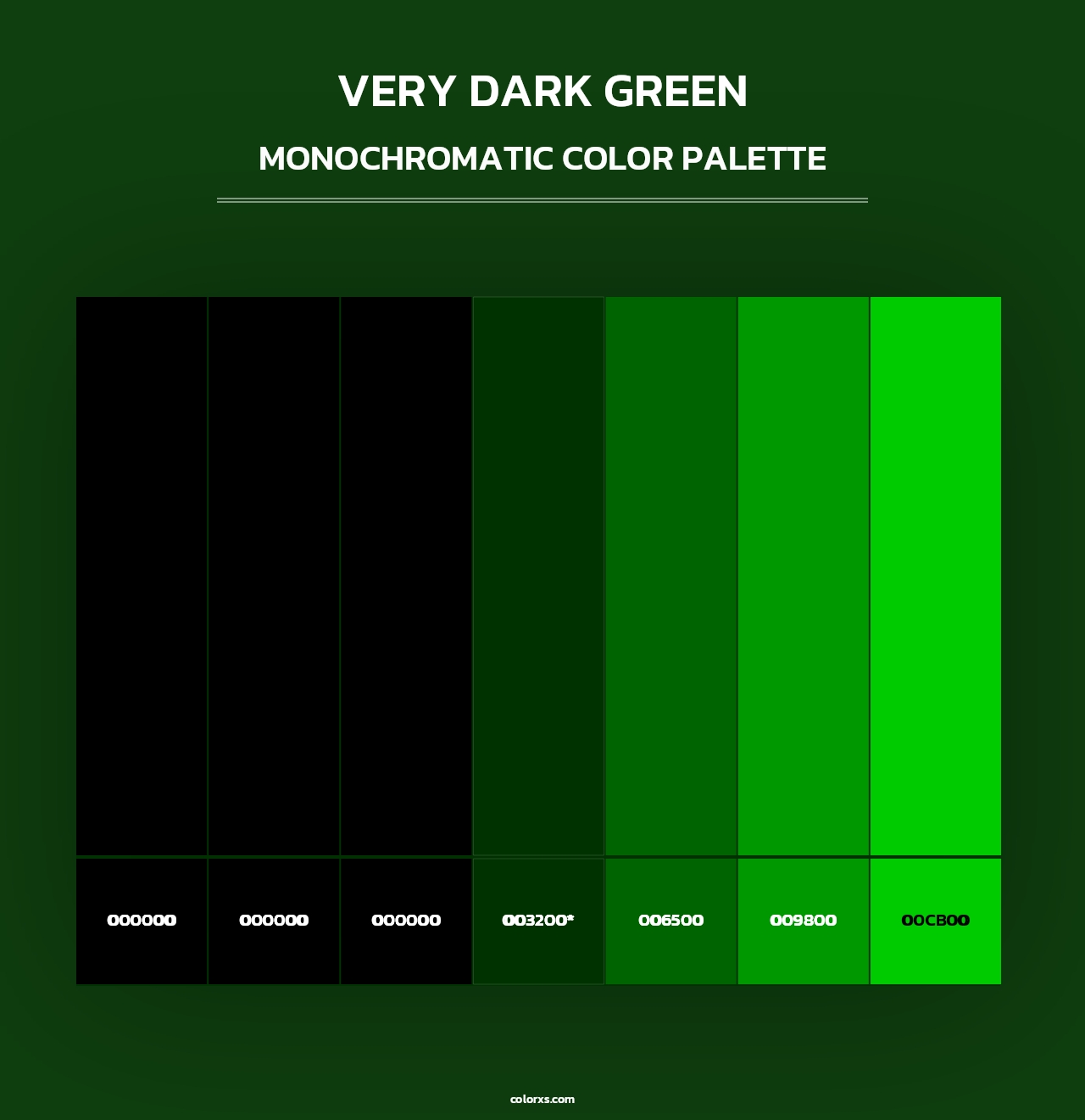 Very Dark Green - Monochromatic Color Palette