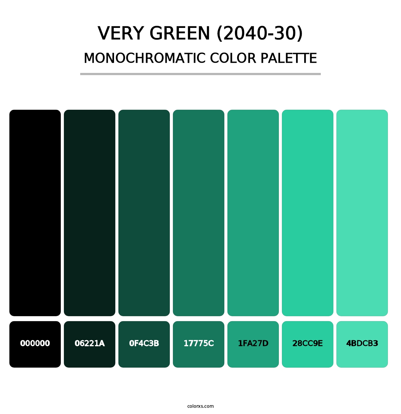 Very Green (2040-30) - Monochromatic Color Palette