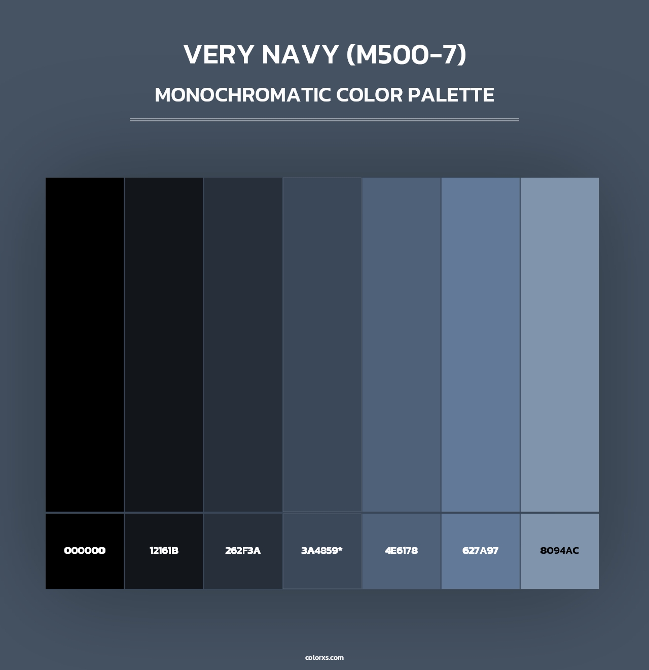 Very Navy (M500-7) - Monochromatic Color Palette