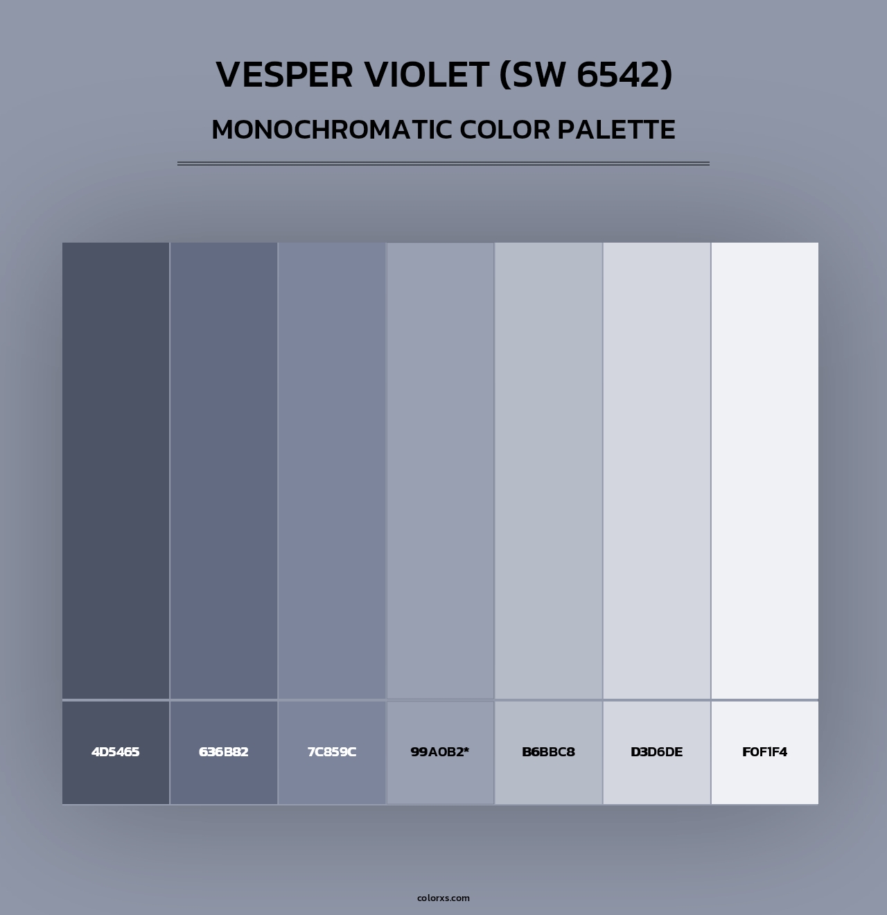 Vesper Violet (SW 6542) - Monochromatic Color Palette