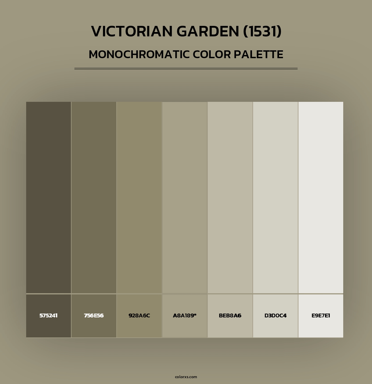 Victorian Garden (1531) - Monochromatic Color Palette