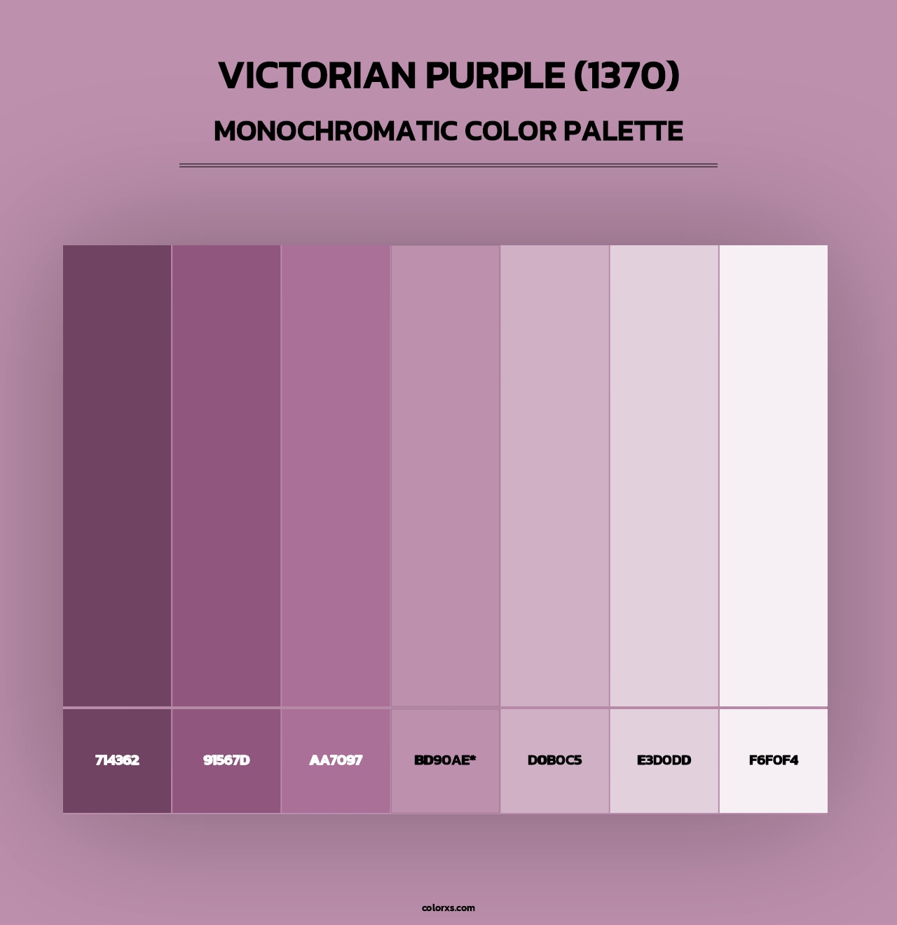 Victorian Purple (1370) - Monochromatic Color Palette