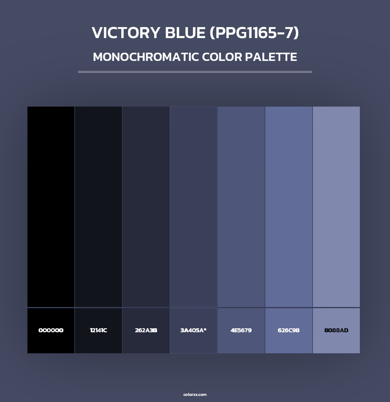 Victory Blue (PPG1165-7) - Monochromatic Color Palette