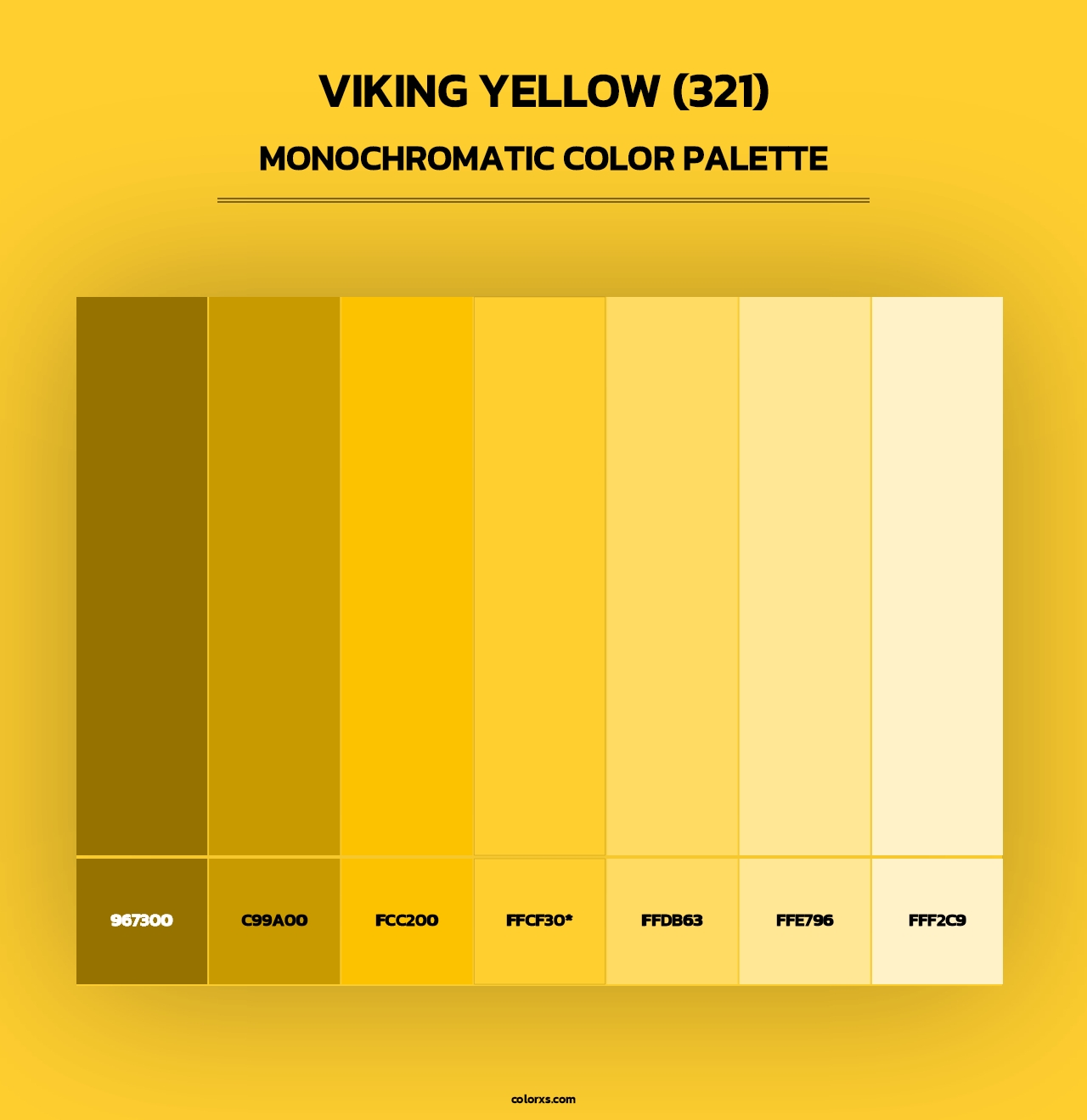 Viking Yellow (321) - Monochromatic Color Palette