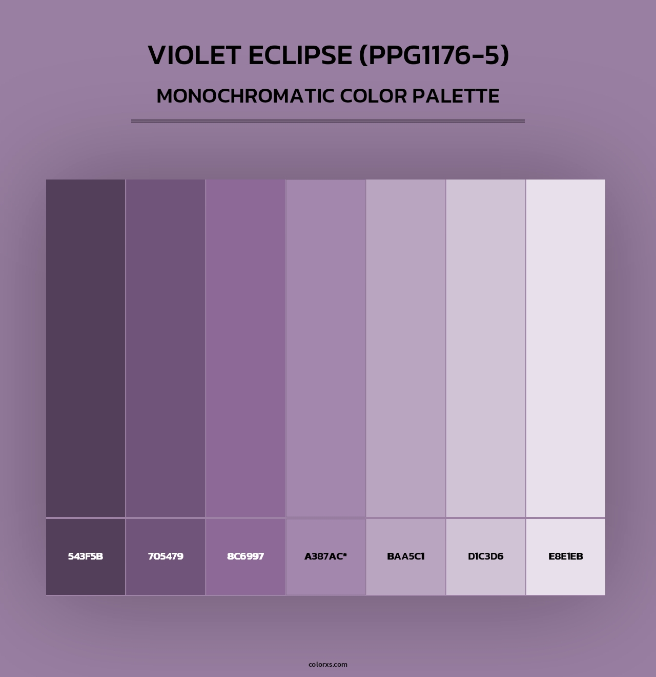 Violet Eclipse (PPG1176-5) - Monochromatic Color Palette
