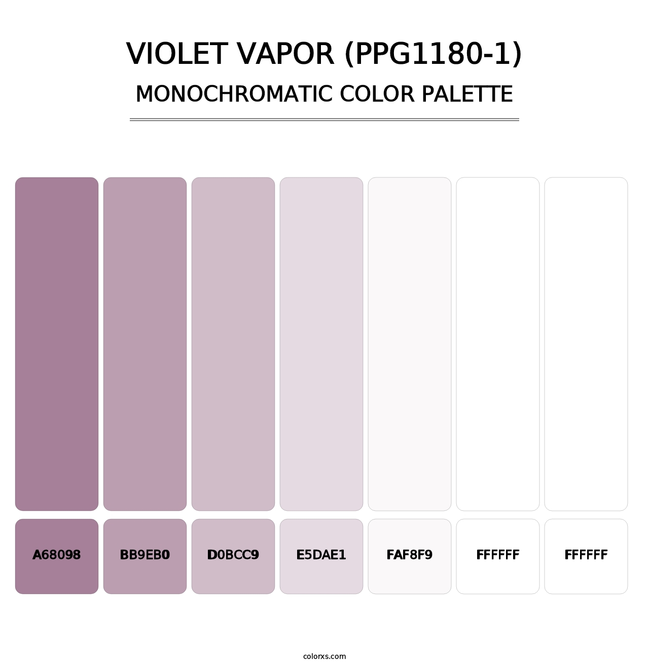 Violet Vapor (PPG1180-1) - Monochromatic Color Palette