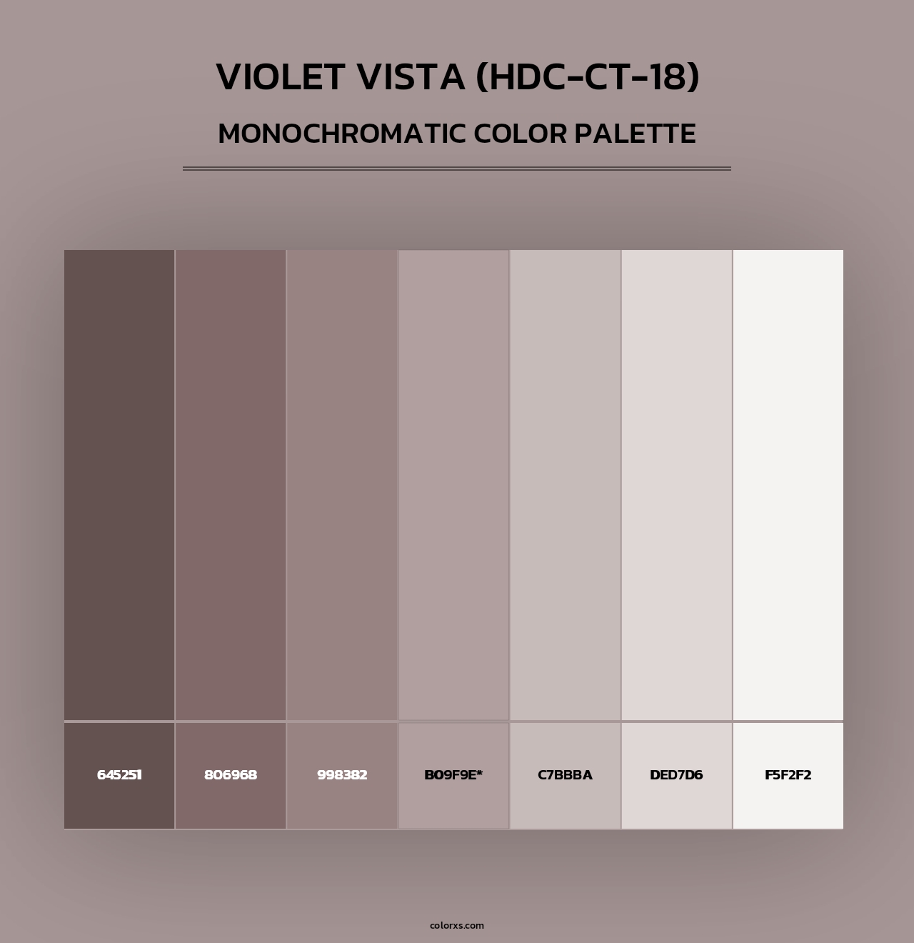 Violet Vista (HDC-CT-18) - Monochromatic Color Palette