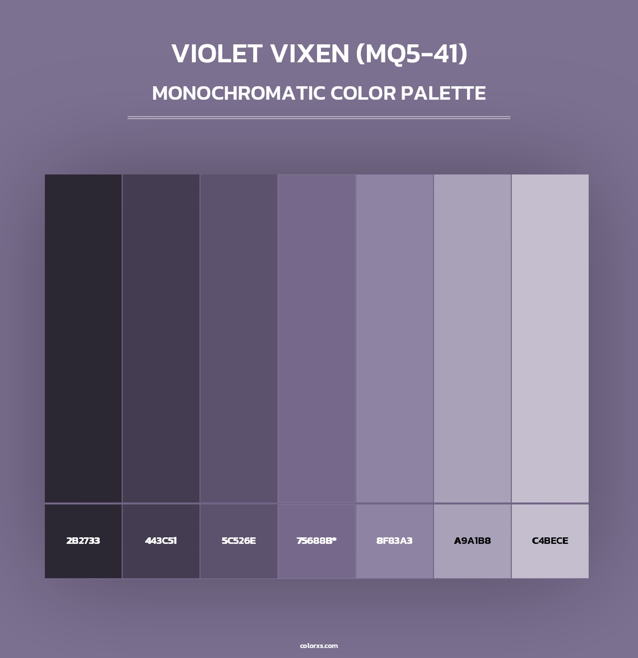 Violet Vixen (MQ5-41) - Monochromatic Color Palette