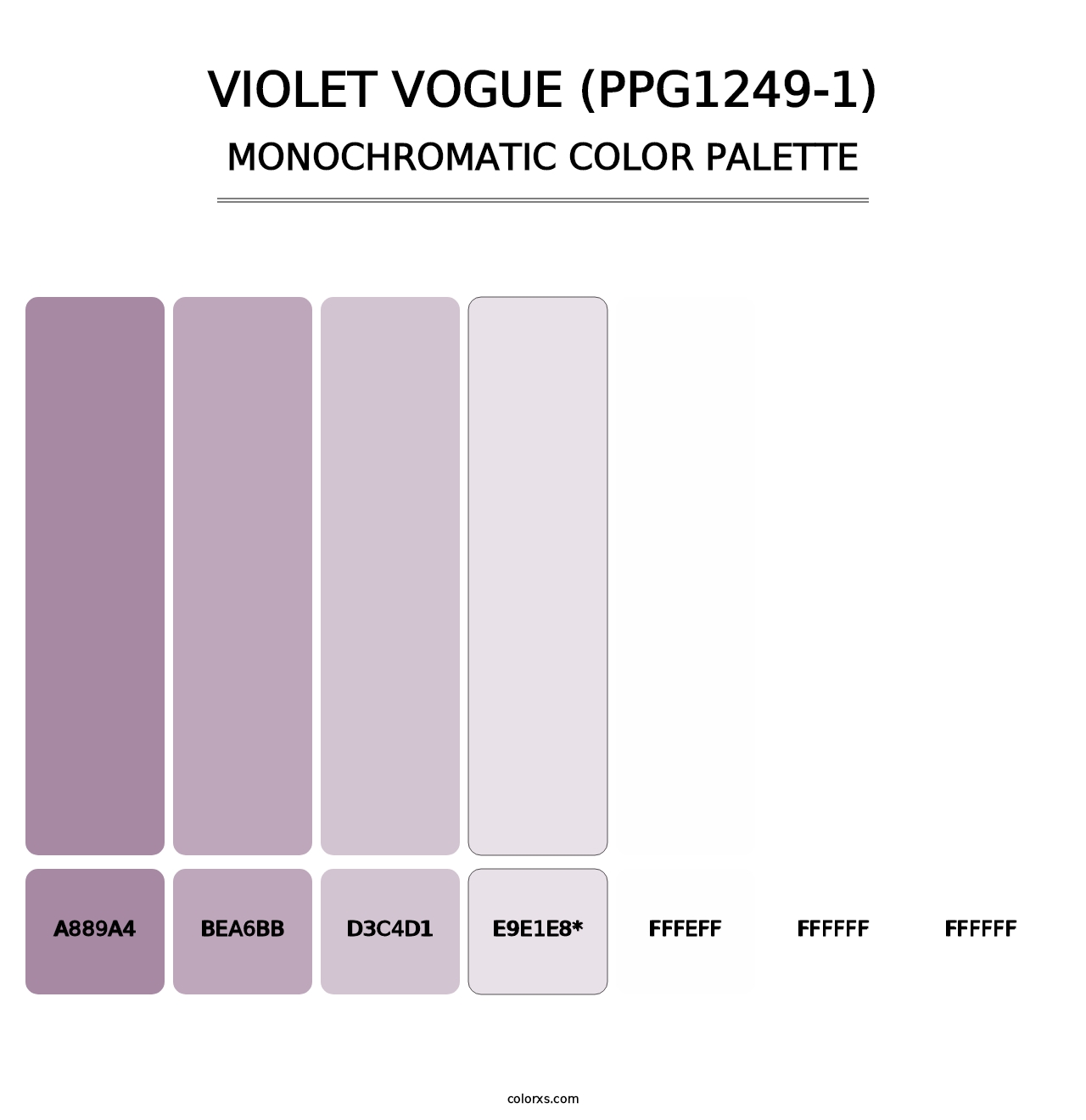 Violet Vogue (PPG1249-1) - Monochromatic Color Palette