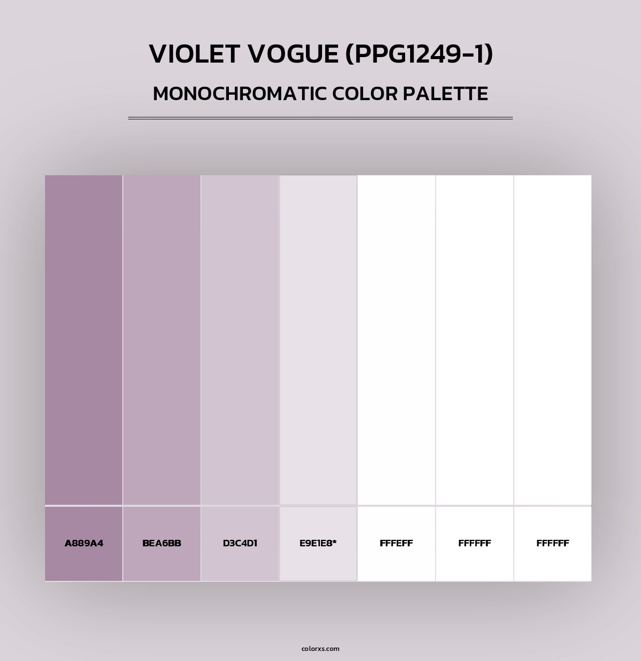 Violet Vogue (PPG1249-1) - Monochromatic Color Palette