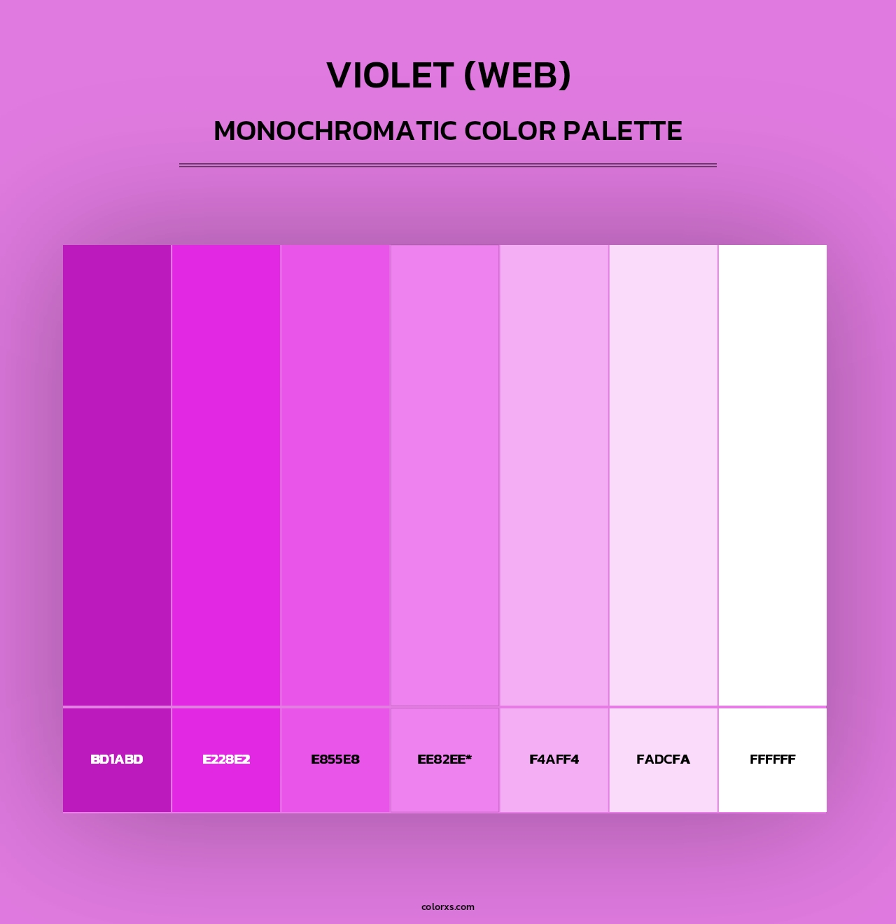 Violet (web) - Monochromatic Color Palette