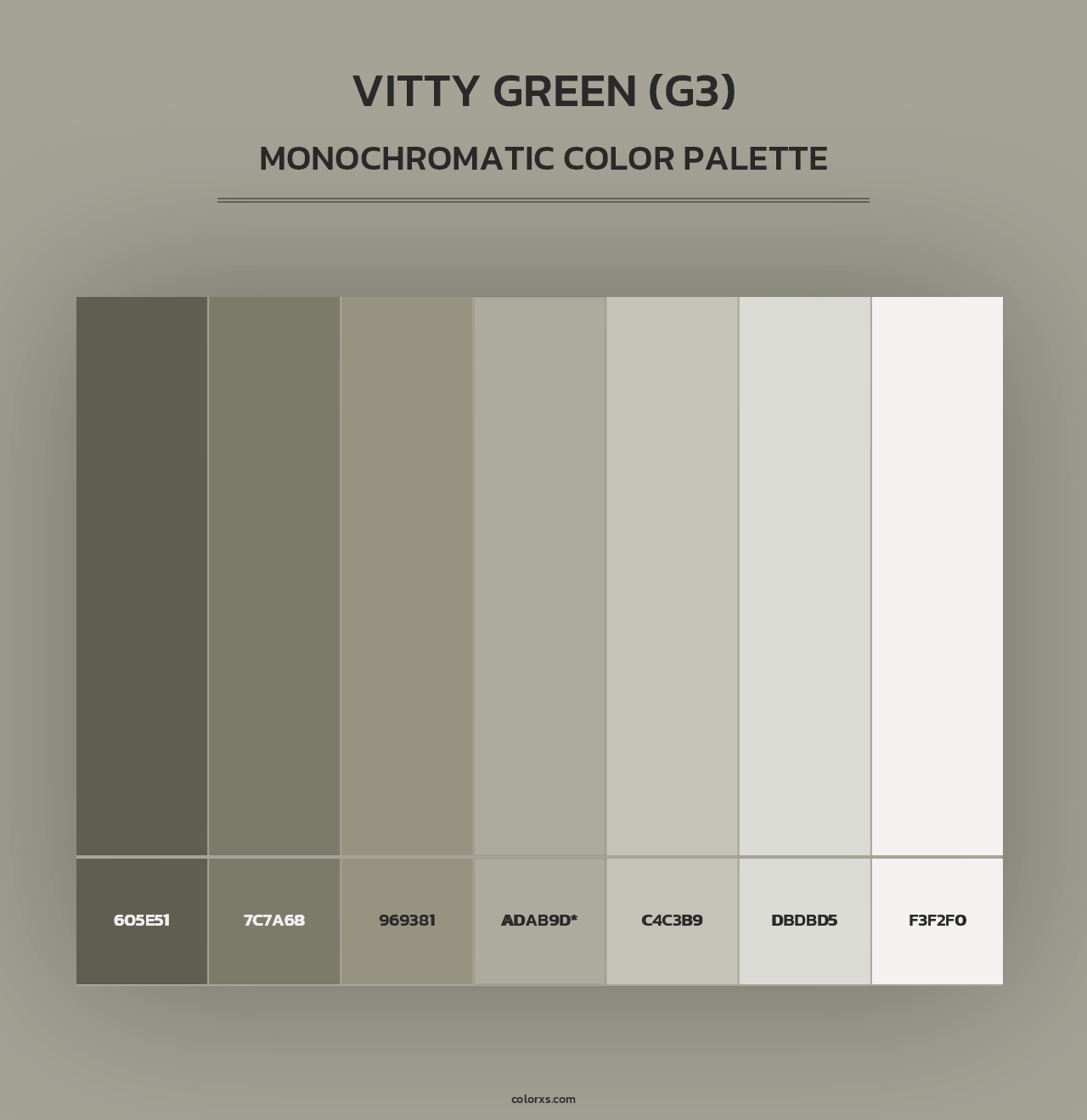 Vitty Green (G3) - Monochromatic Color Palette