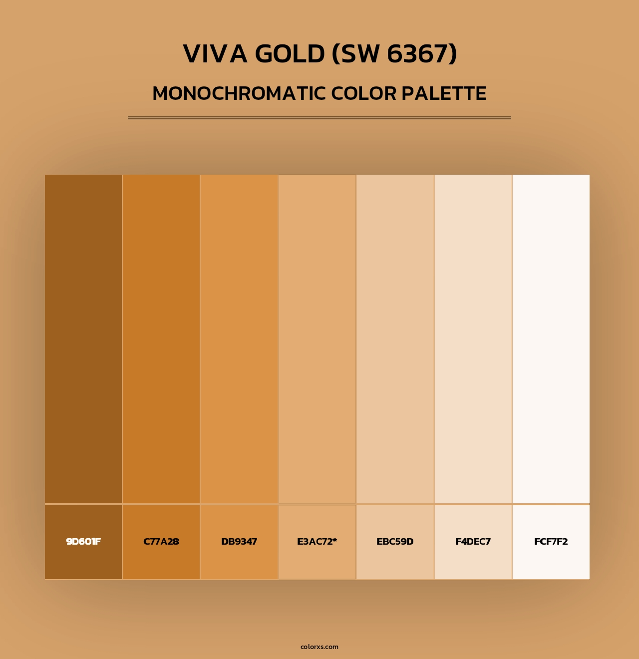 Viva Gold (SW 6367) - Monochromatic Color Palette