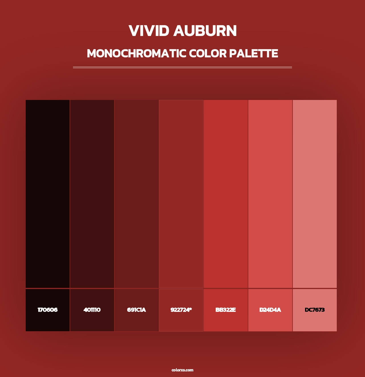 Vivid Auburn - Monochromatic Color Palette