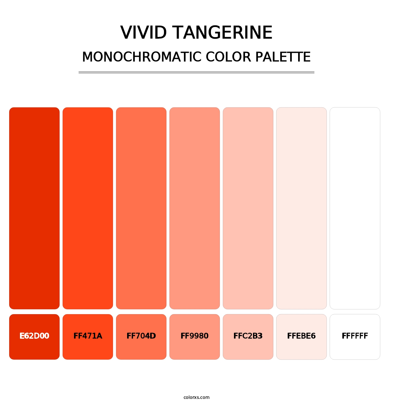 Vivid Tangerine - Monochromatic Color Palette