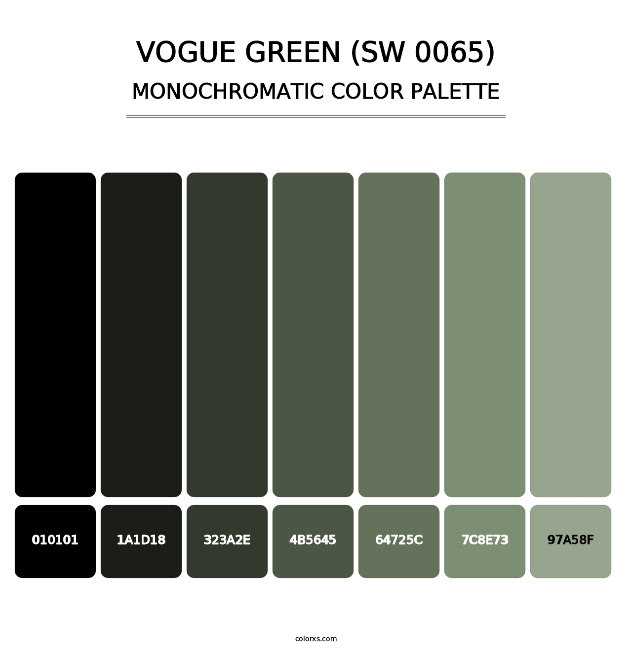 Vogue Green (SW 0065) - Monochromatic Color Palette