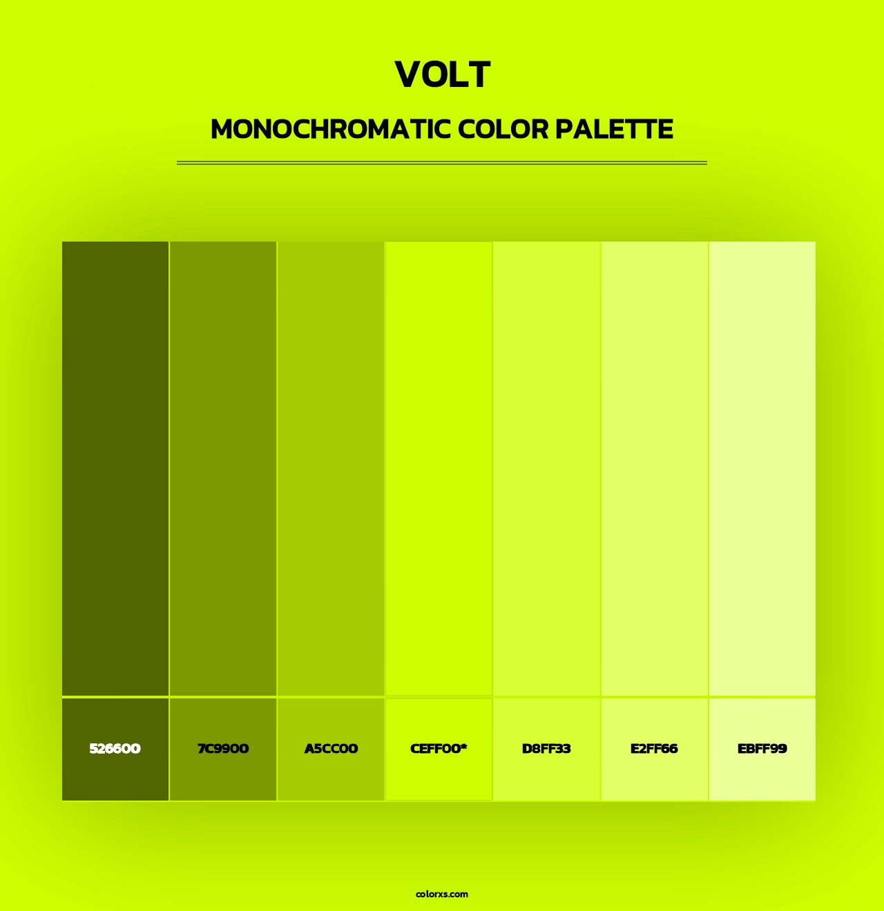 Volt - Monochromatic Color Palette