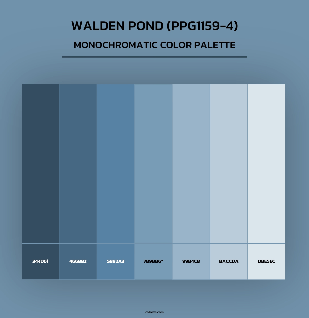 Walden Pond (PPG1159-4) - Monochromatic Color Palette