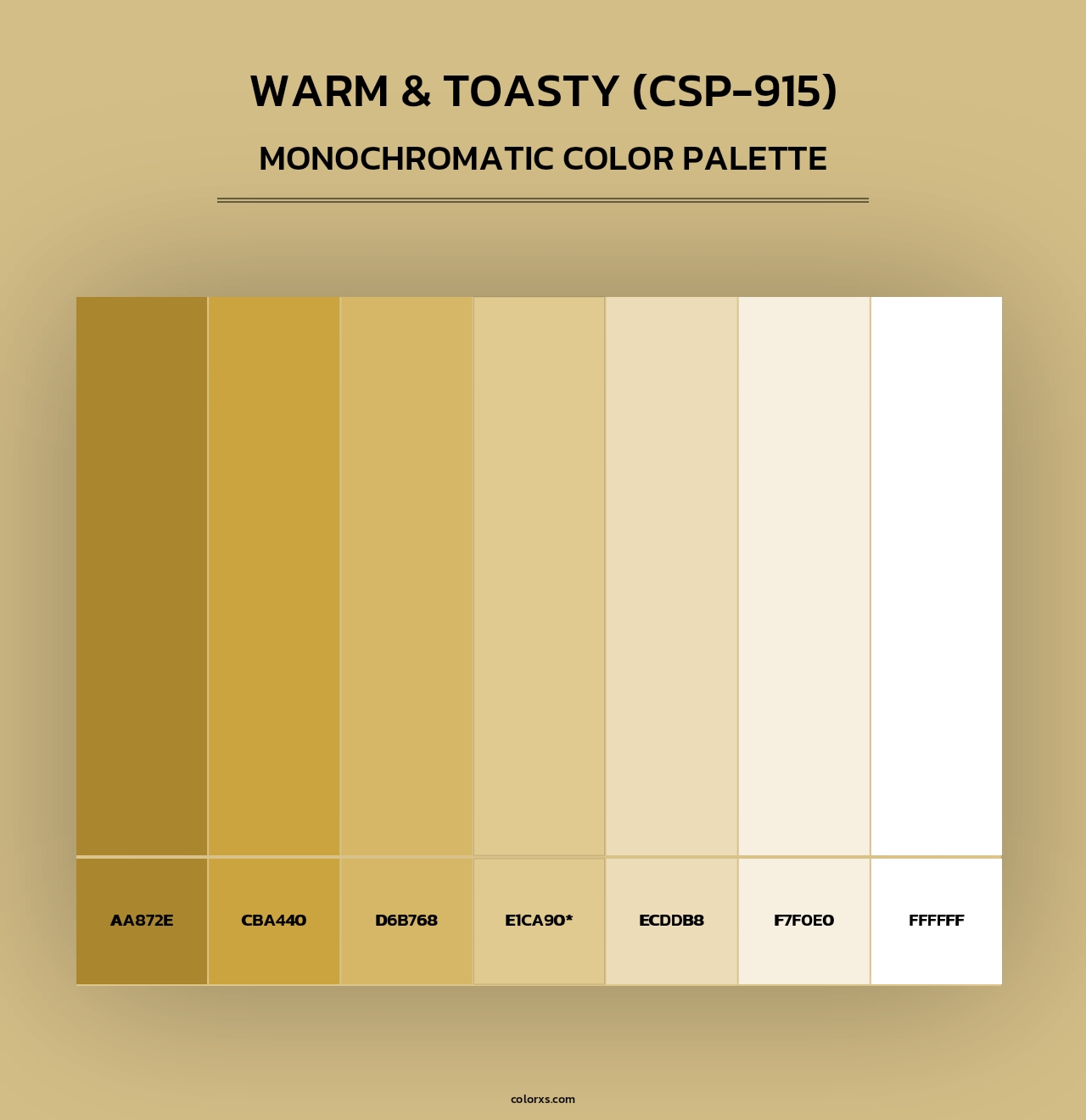 Warm & Toasty (CSP-915) - Monochromatic Color Palette