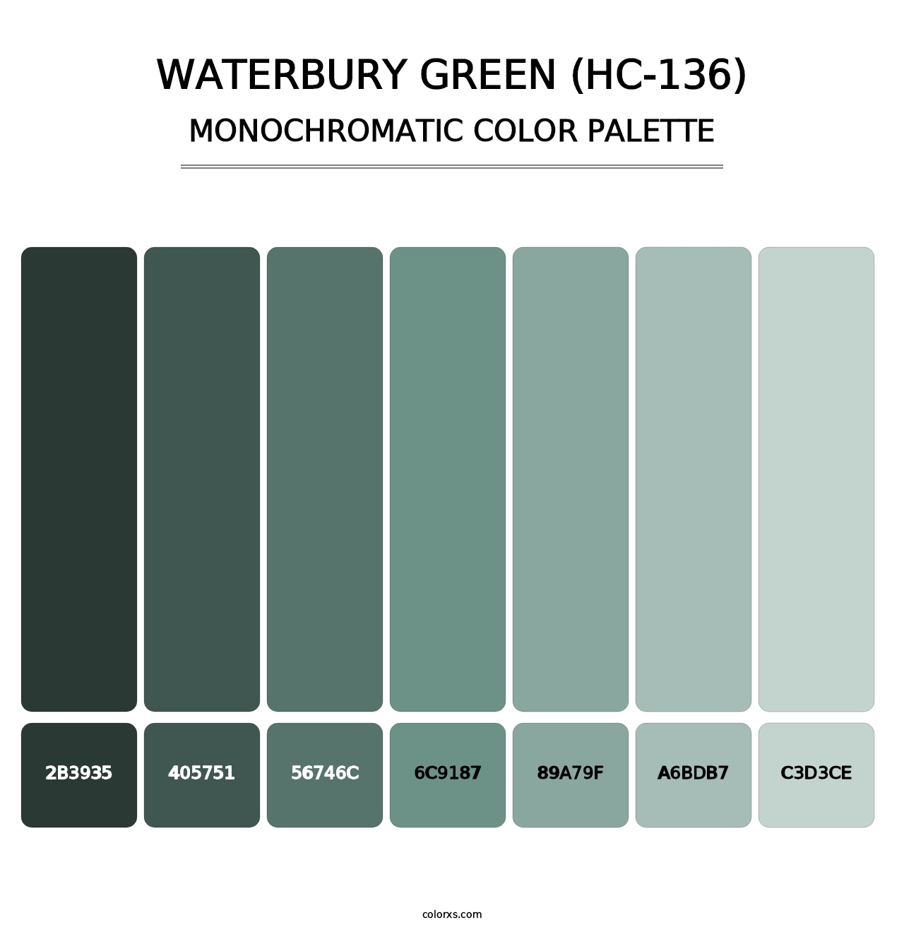 Waterbury Green (HC-136) - Monochromatic Color Palette