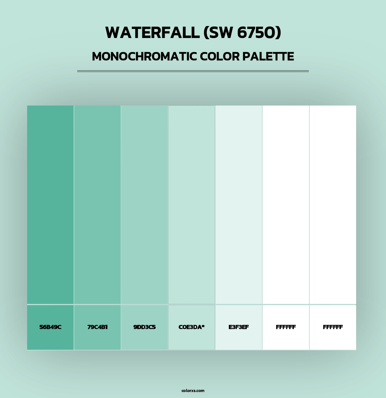 Waterfall (SW 6750) - Monochromatic Color Palette