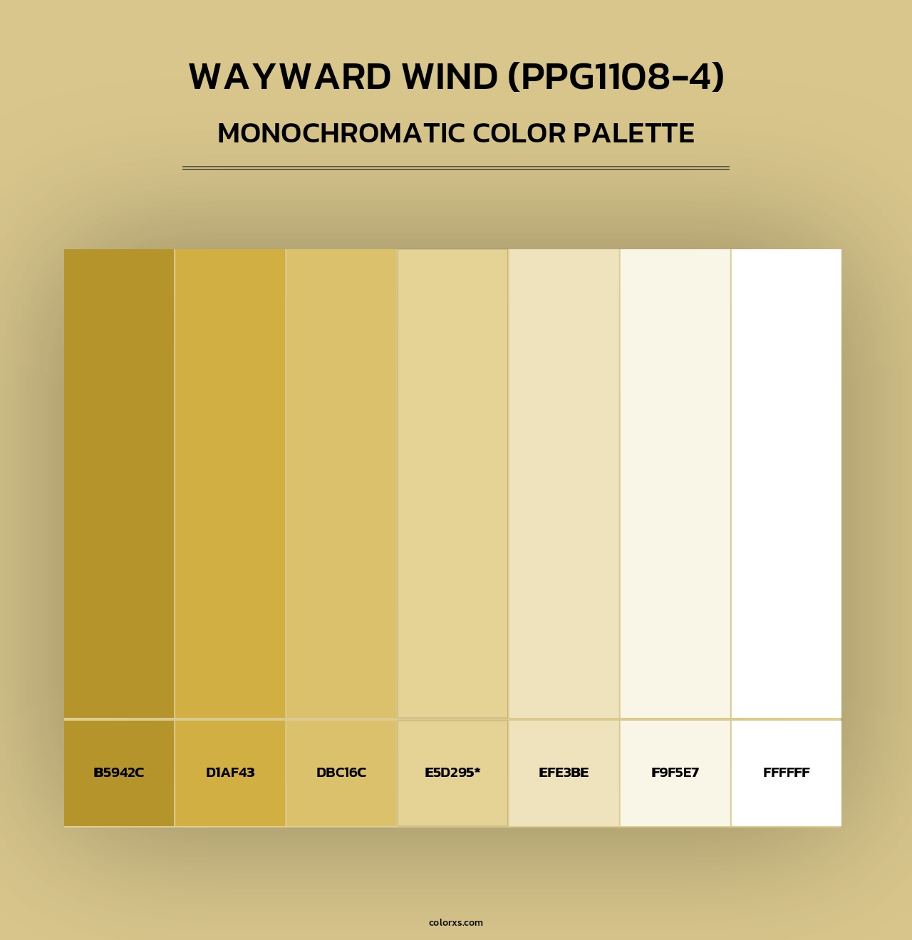 Wayward Wind (PPG1108-4) - Monochromatic Color Palette