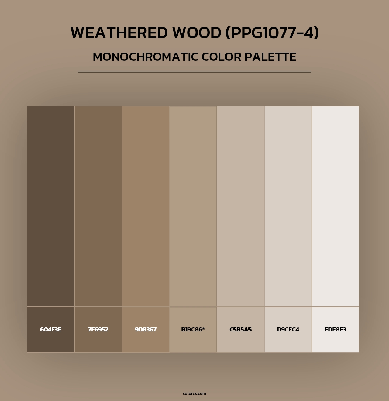 Weathered Wood (PPG1077-4) - Monochromatic Color Palette