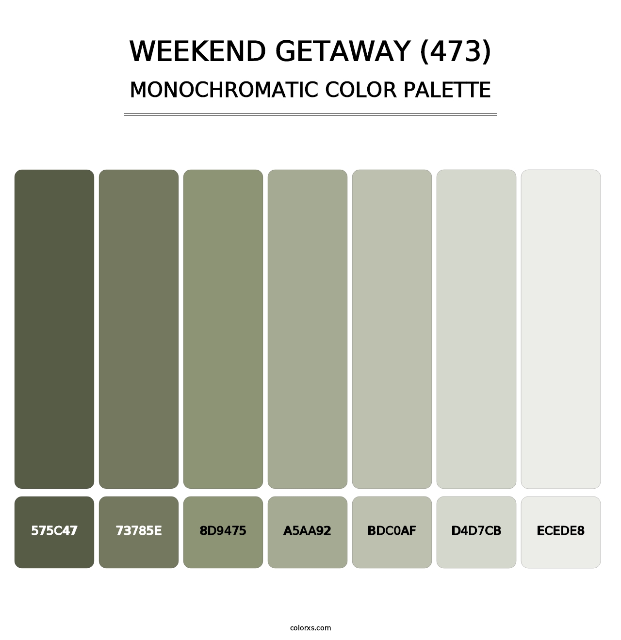 Weekend Getaway (473) - Monochromatic Color Palette