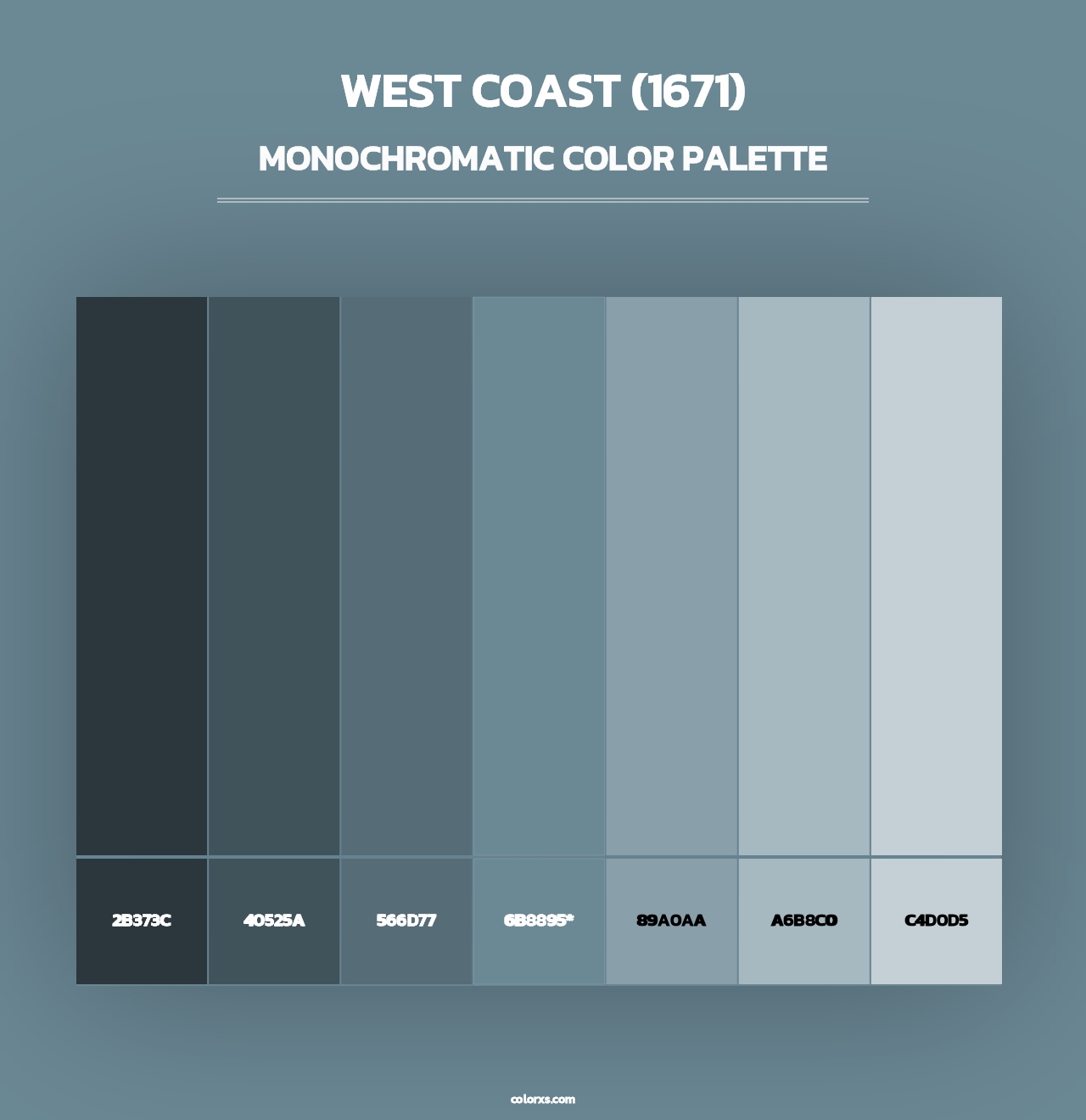 West Coast (1671) - Monochromatic Color Palette