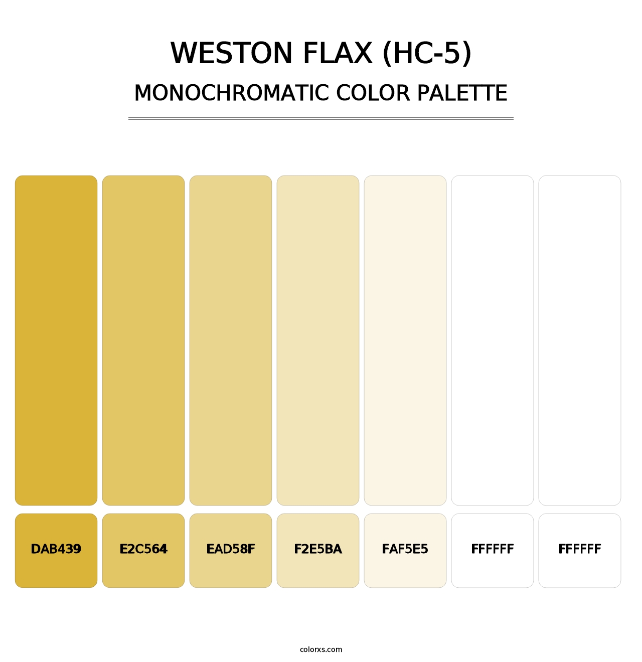 Weston Flax (HC-5) - Monochromatic Color Palette