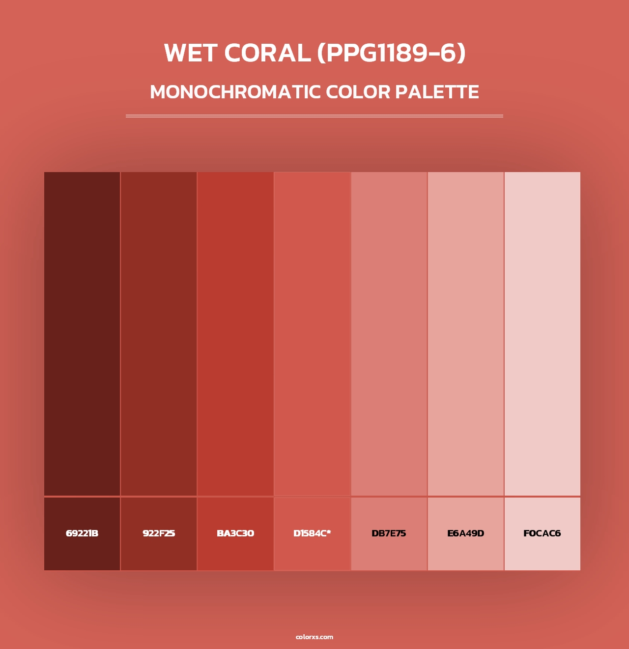 Wet Coral (PPG1189-6) - Monochromatic Color Palette