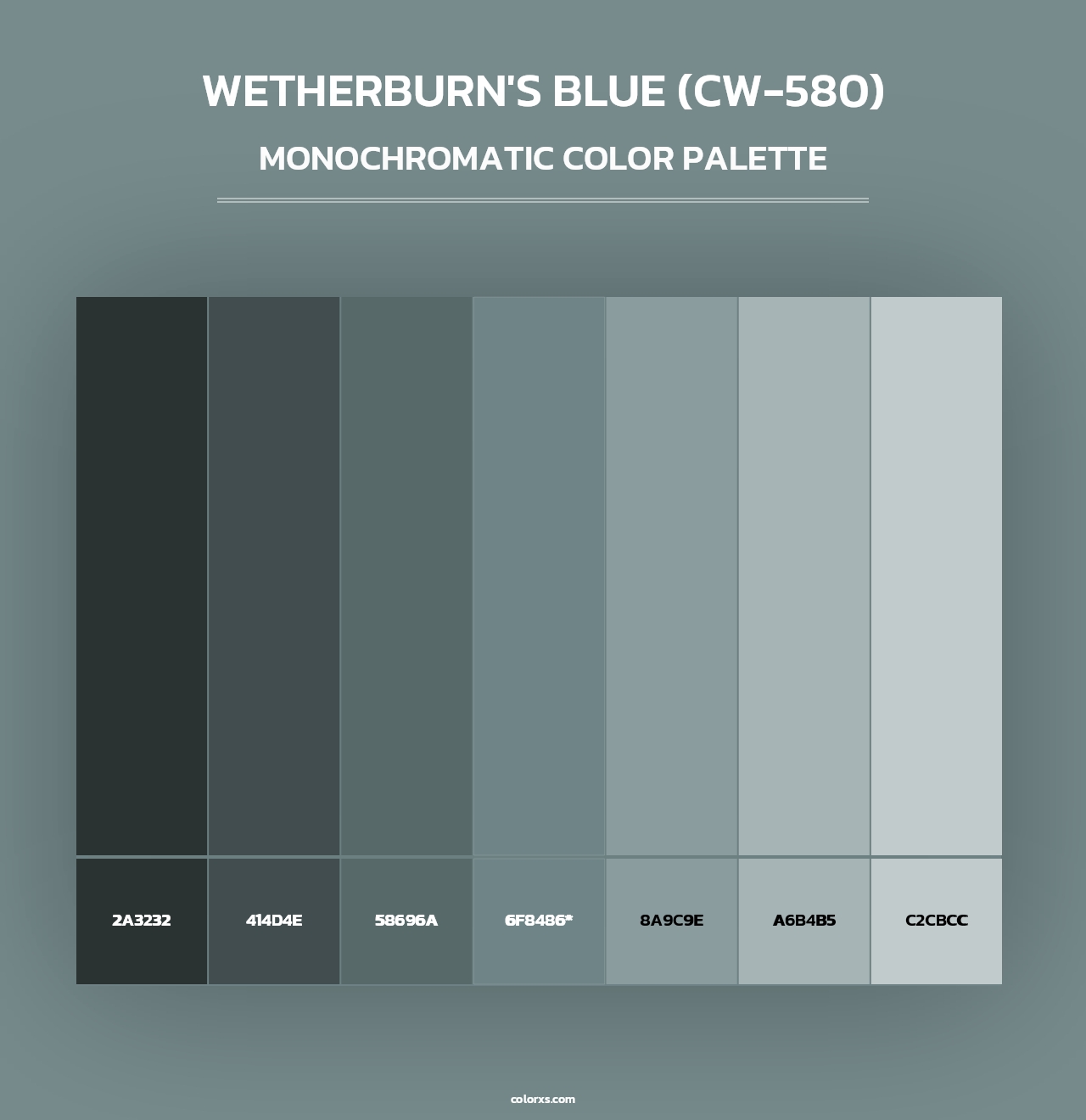 Wetherburn's Blue (CW-580) - Monochromatic Color Palette