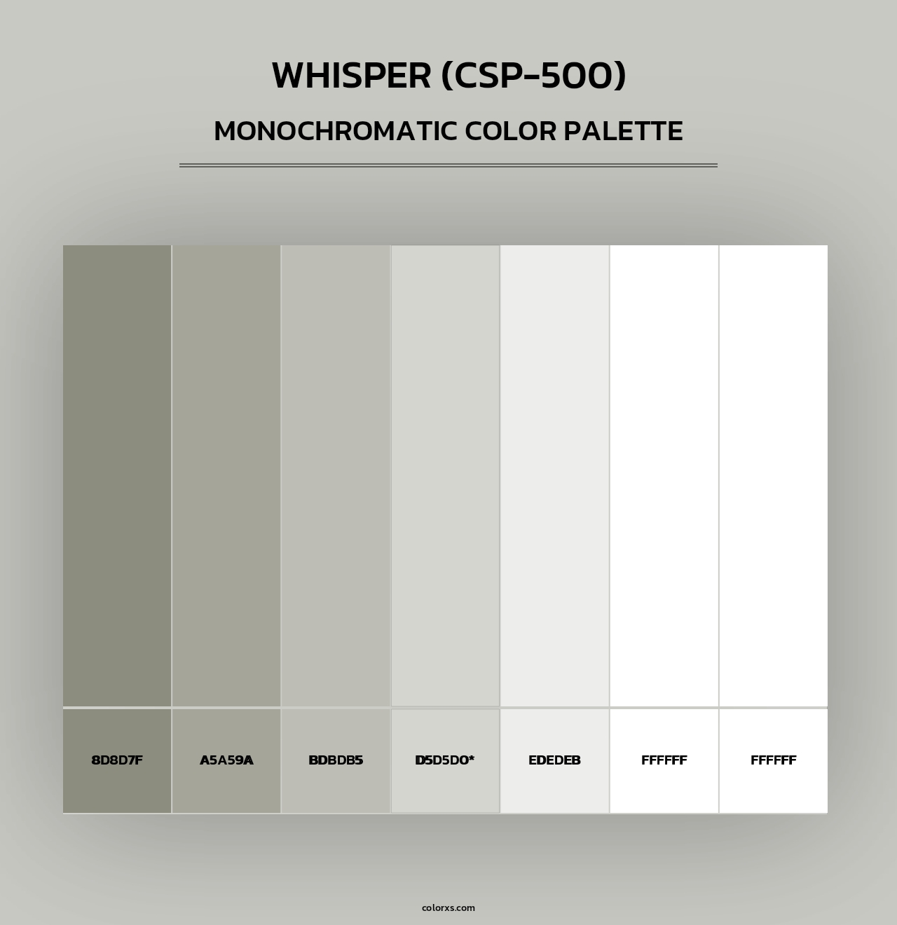 Whisper (CSP-500) - Monochromatic Color Palette