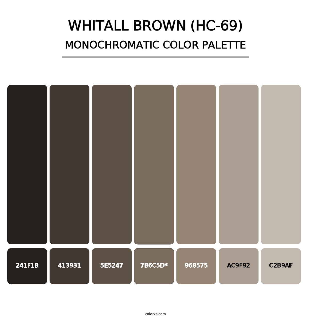 Whitall Brown (HC-69) - Monochromatic Color Palette