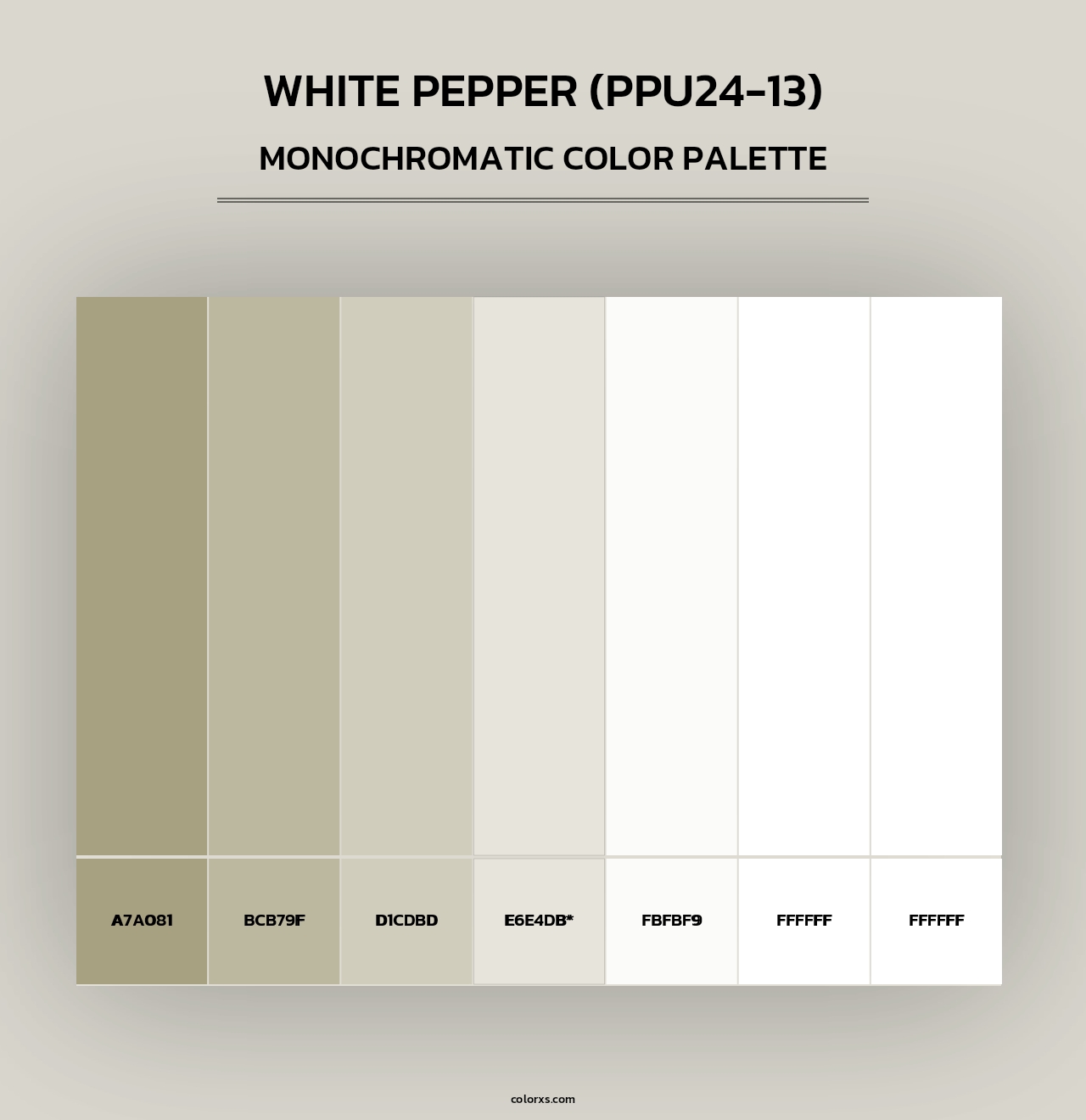 White Pepper (PPU24-13) - Monochromatic Color Palette